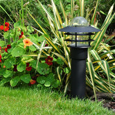 Sfeerfoto tuinverlichting staand zwart